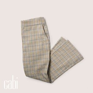NWT cabi Tribute Trouser (6481); 6; Neutral Plaid